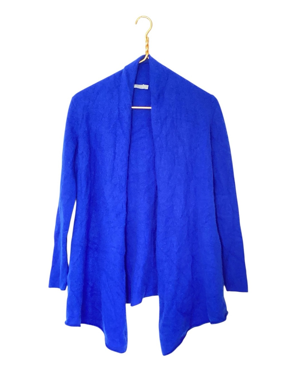 In Cashmere 100% Cashmere Cobalt Blue Open Front Cardigan Sweater M